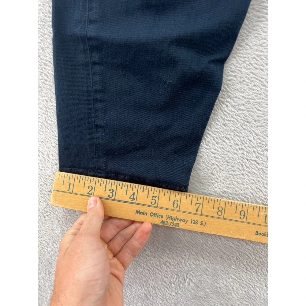 Helmut Lang Pants Sz 30 Mens Navy Blue Mixed Media Nylon Yoke Pleated Tapered